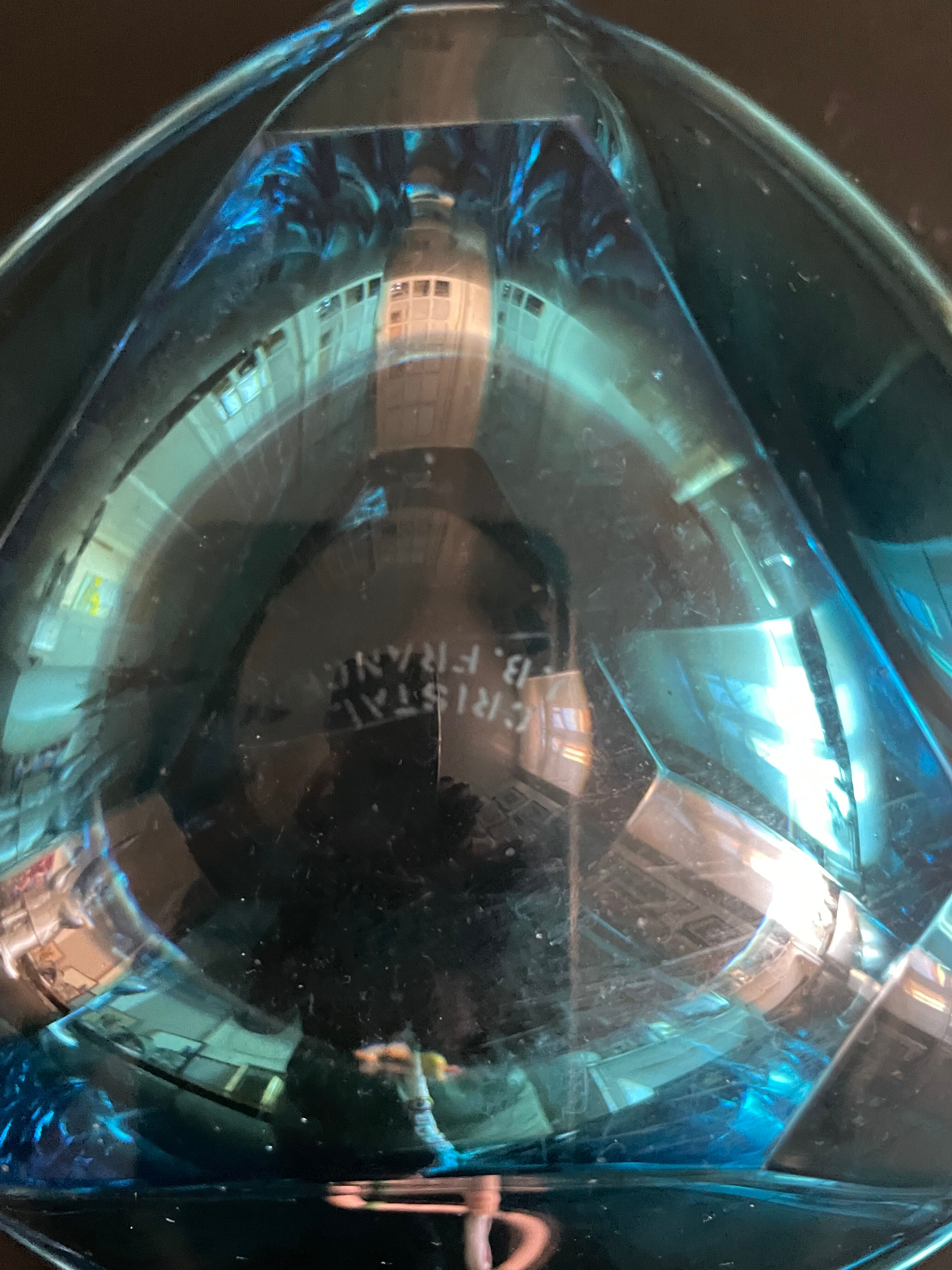 Empty blue crystal pocket