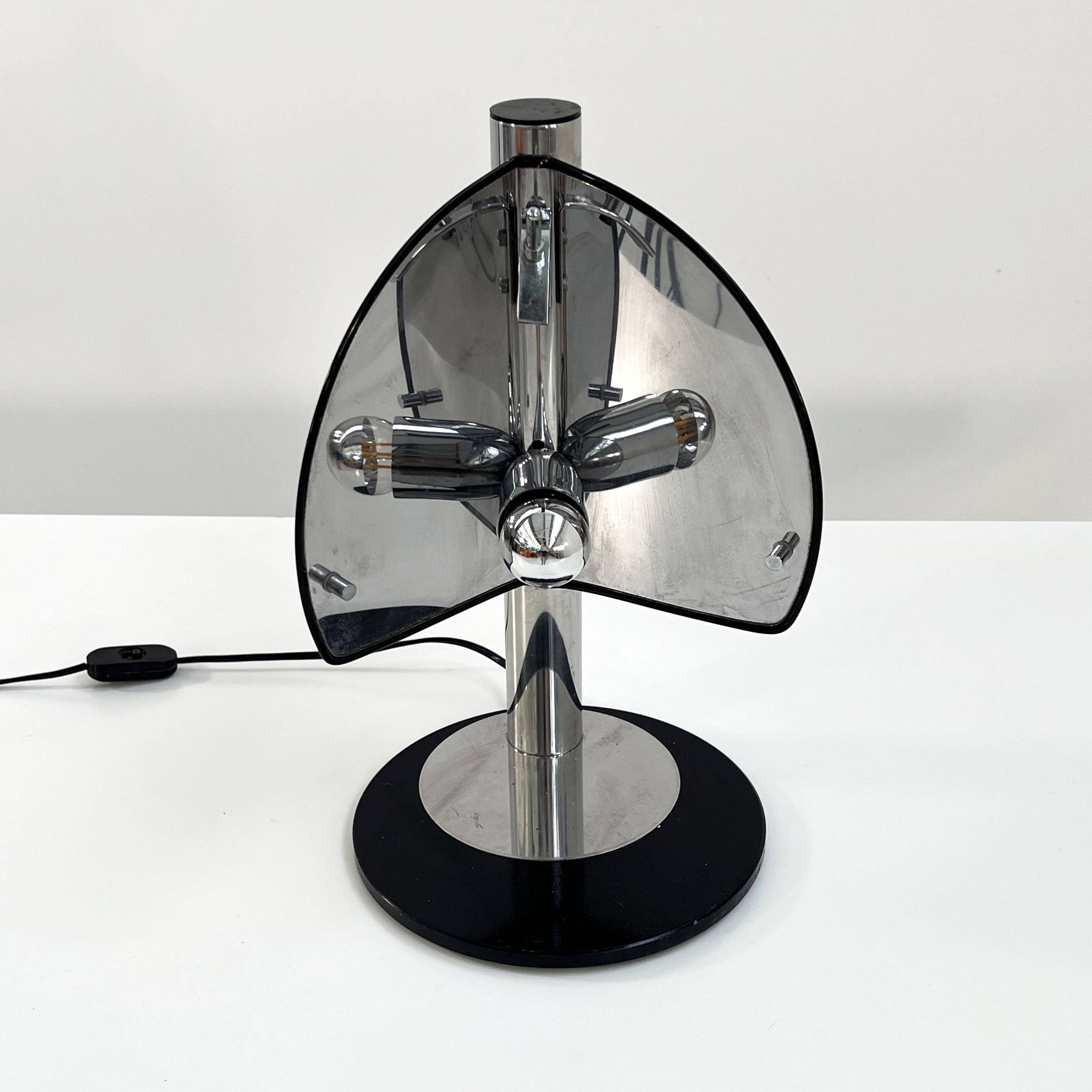Lampe de table italienne chromée, 1970