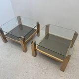 Pair of Belgo Chrom side tables, Belgium 1970s