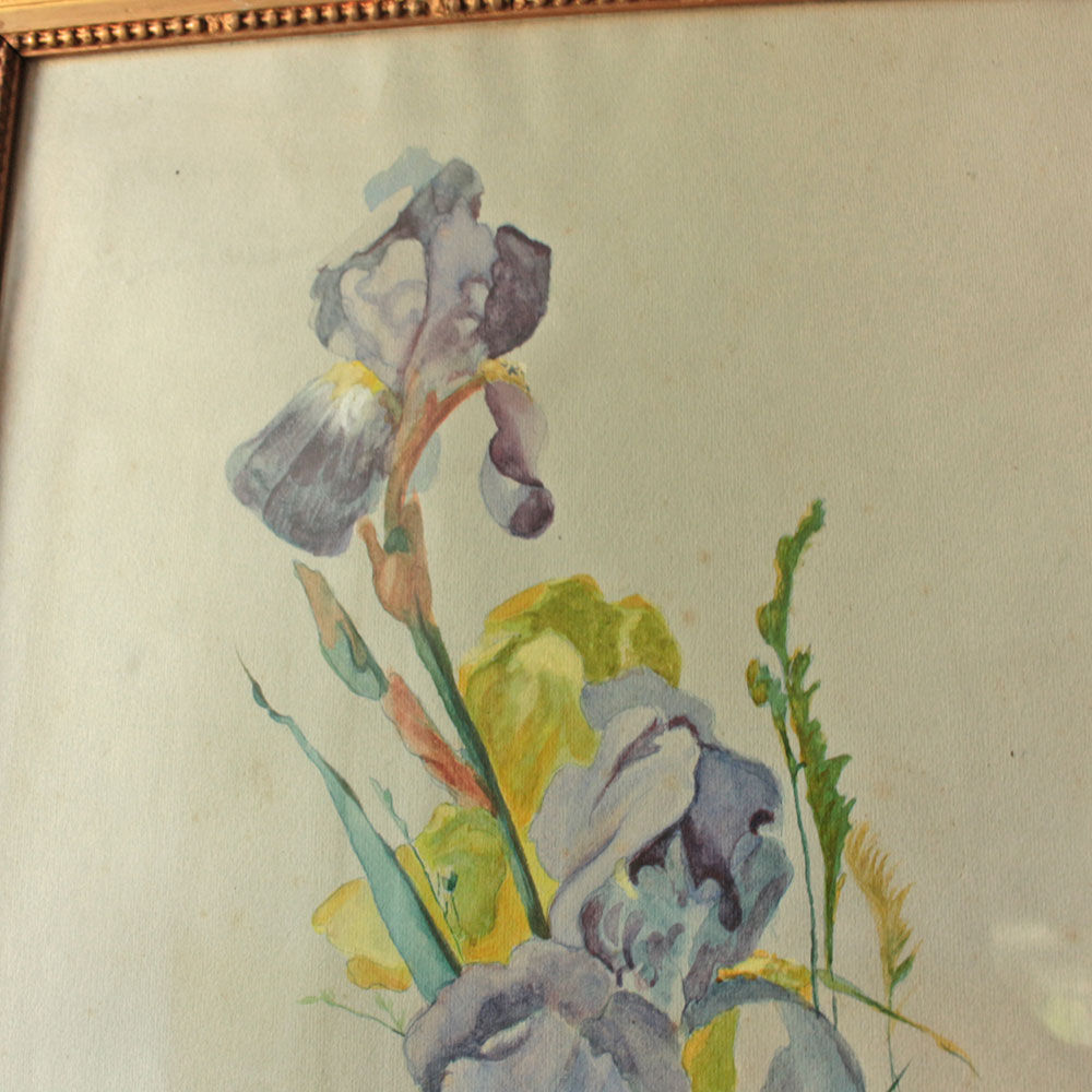 Old watercolor fleurs de lys