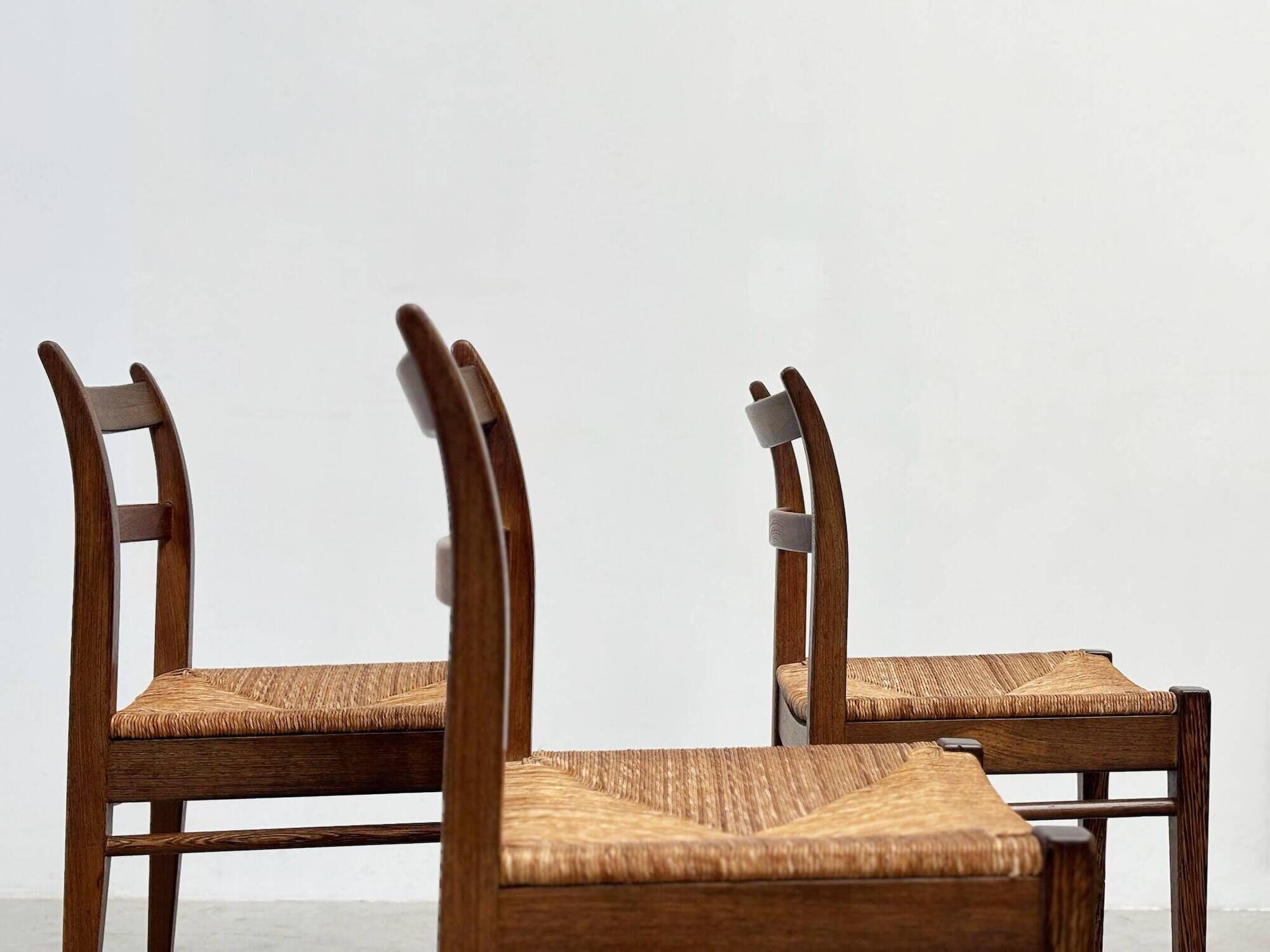 Ensemble de six chaises à repas en rotin par Jos De Mey pour Van Den Berghe Pauvers