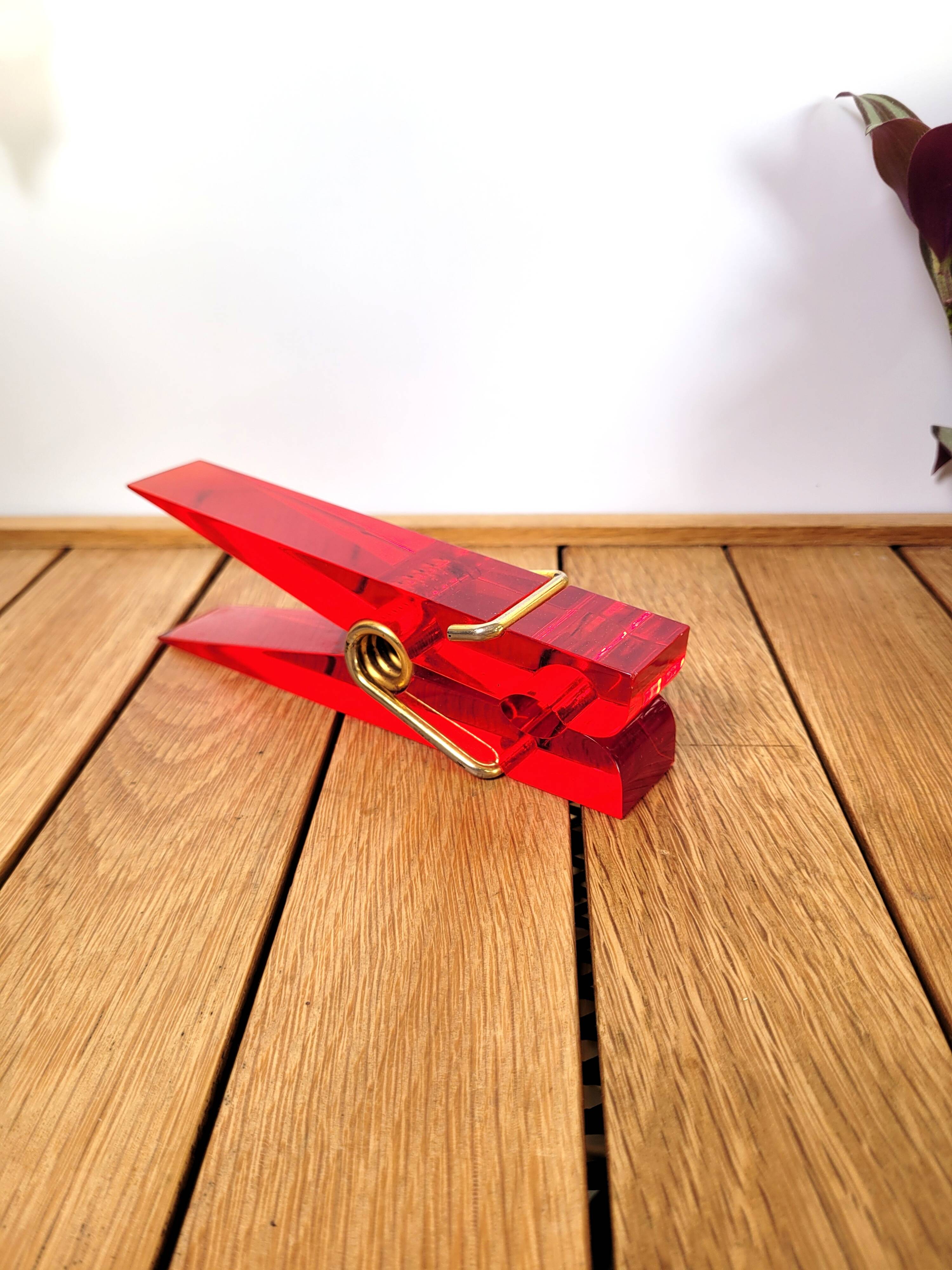Vintage mail clip red paperweight