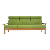 3-seater beech sofa from the 1970s, Czechoslovakia