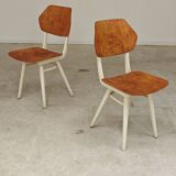 Pair of chairs ex Czechoslovakia TON Thonet White and waxed wood