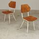 Paire de chaises ex Tchécoslovaquie TON Thonet Blanche et bois ciré