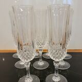 9 crystal champagne flutes from Arques model Longchamp