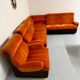 Canapé d angle vintage modulable orange design années 70 pop 