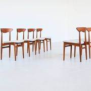 Christian Linneberg set of six dining chairs in teak Denmark 1960