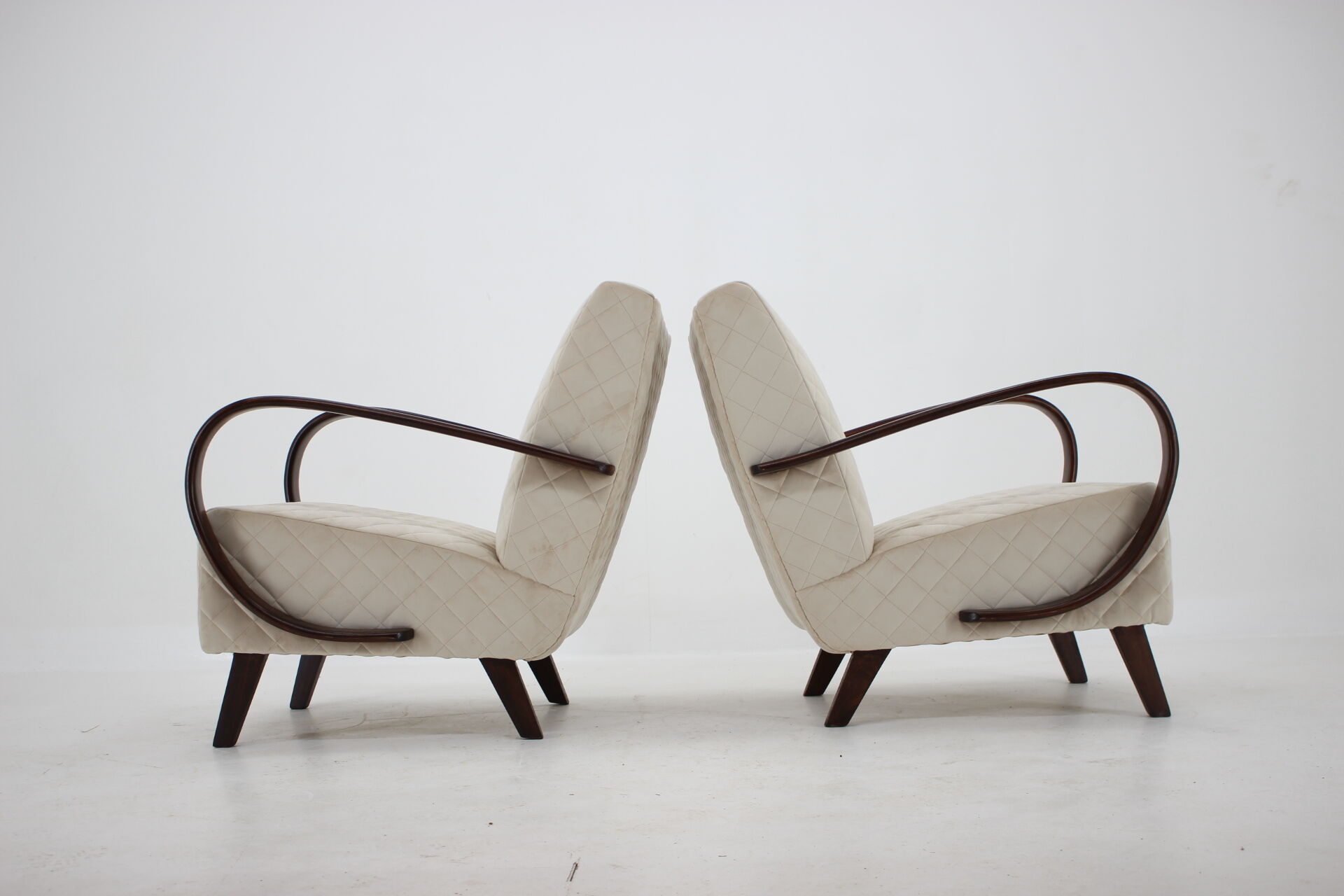 1950s Jindrich Halabala Set of Two Armchairs, Czechoslovakia