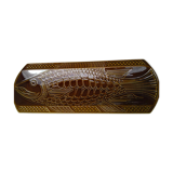 Dish Digoin fish relief 61cm khaki brown
