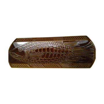 Dish Digoin fish relief 61cm khaki brown