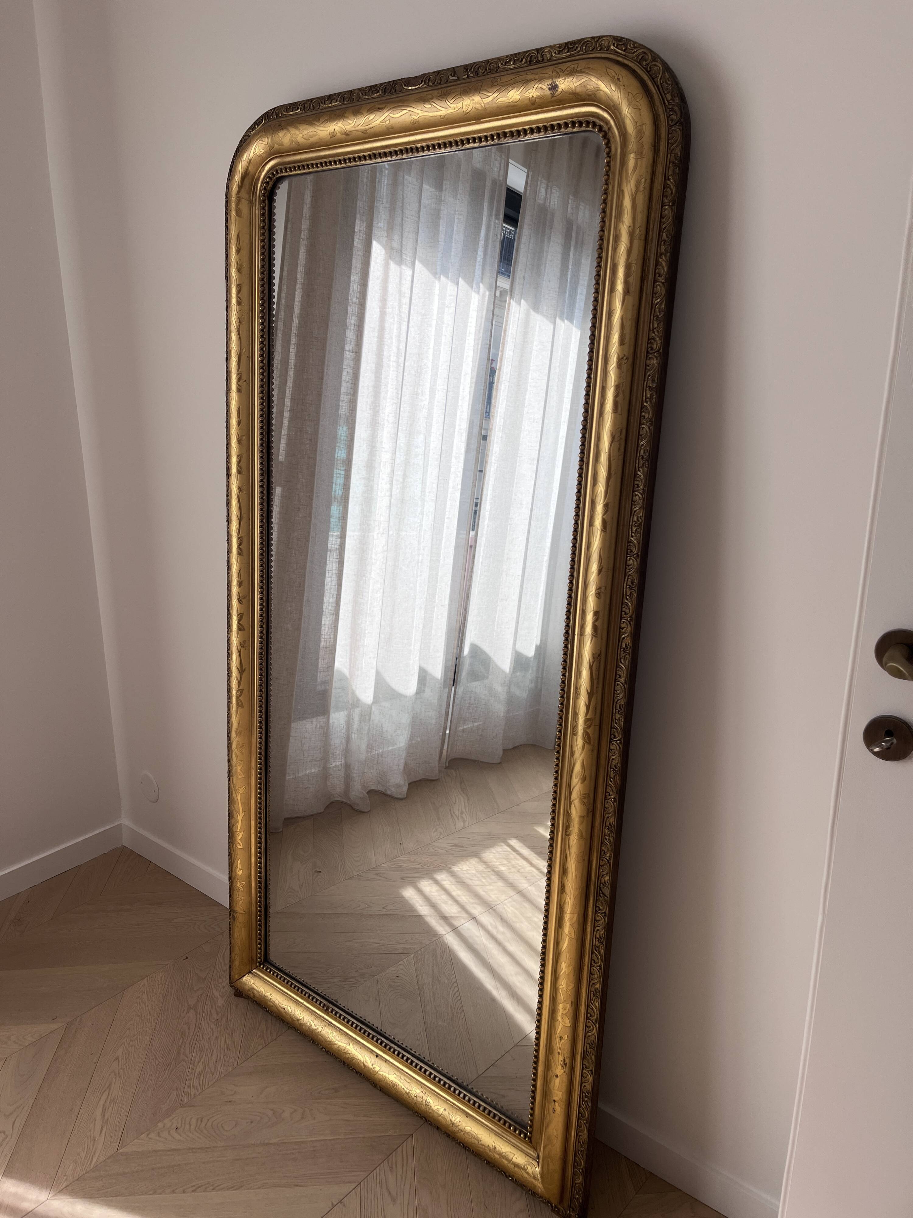 Large gold mirror in Louis-Philippe style – 87 x 172 cm