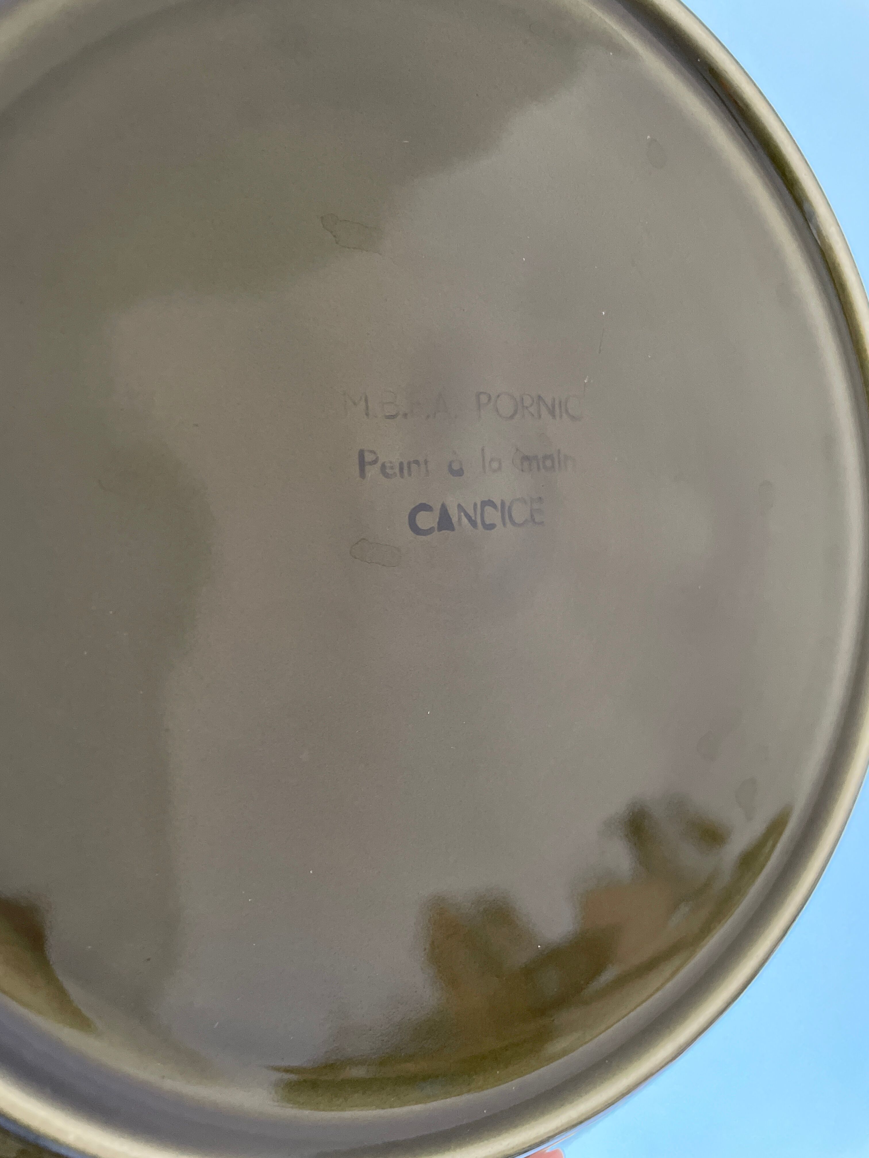 Set of 9 vintage plates MBFA Pornic, model "Candice"