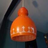 1970 orange glass pendant light