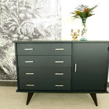 Dark green vintage chest of drawer