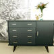 Dark green vintage chest of drawer
