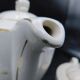 Verseuse, crémier et sucrier Céranord en porcelaine