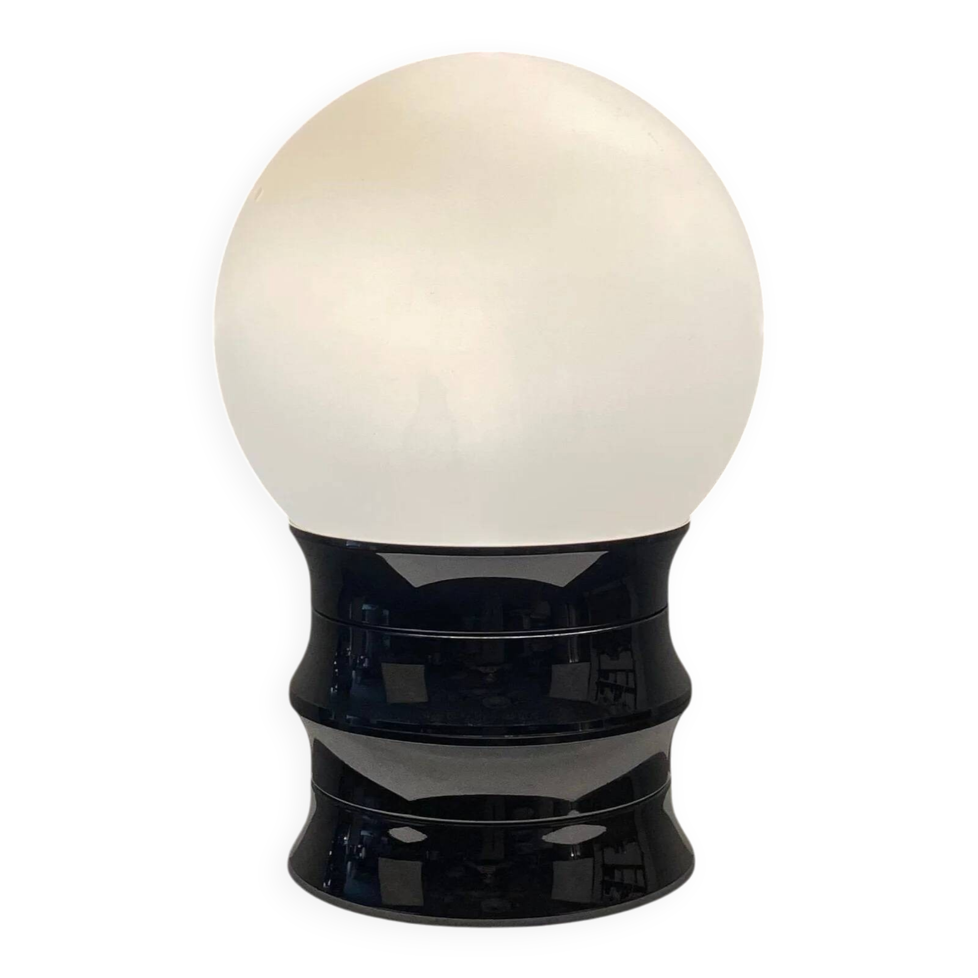 Lampe de table blanche et chrome de l'ère spatiale par Aka Electric, Allemagne 1977