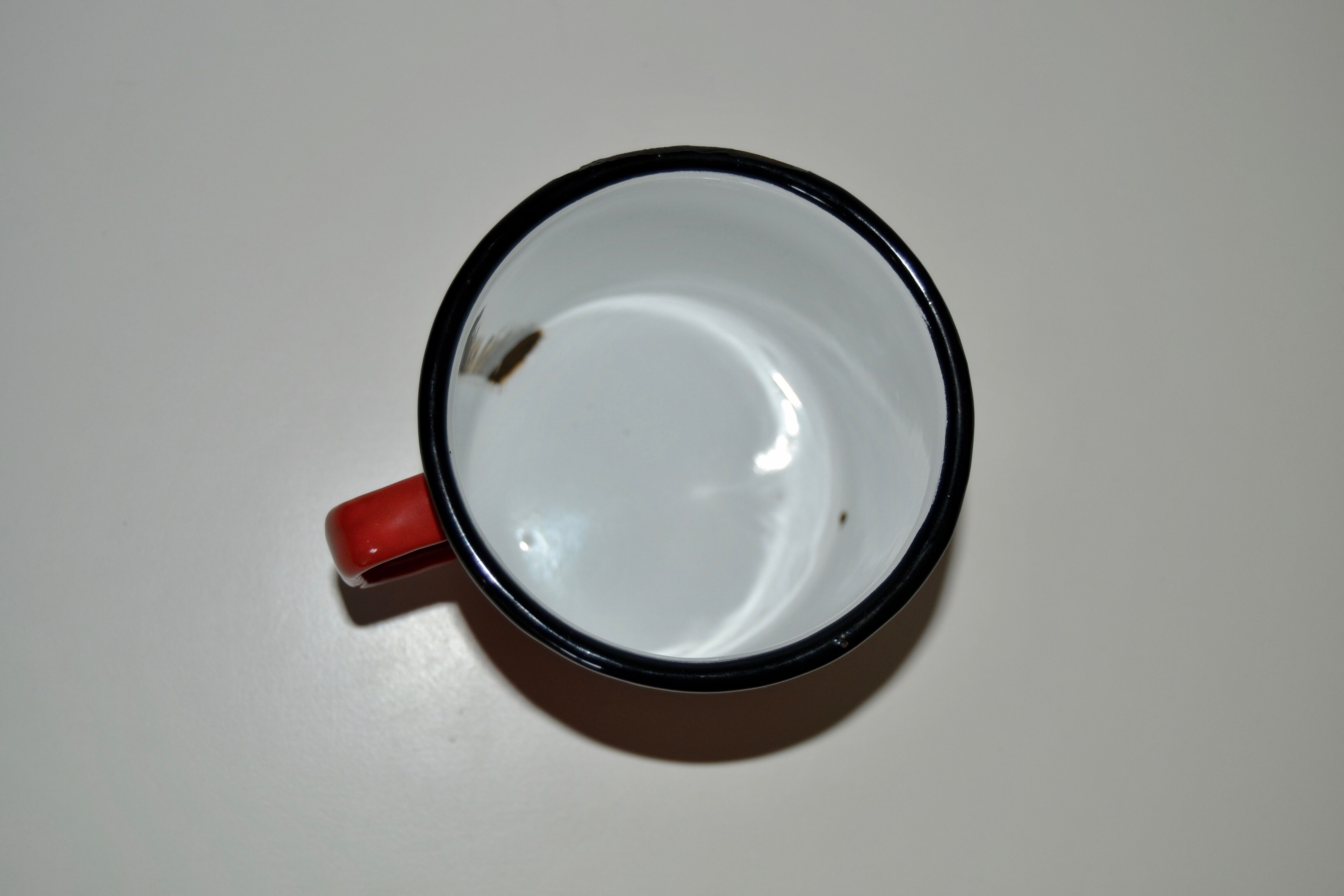 Mug cup red enamelled sheet metal japy