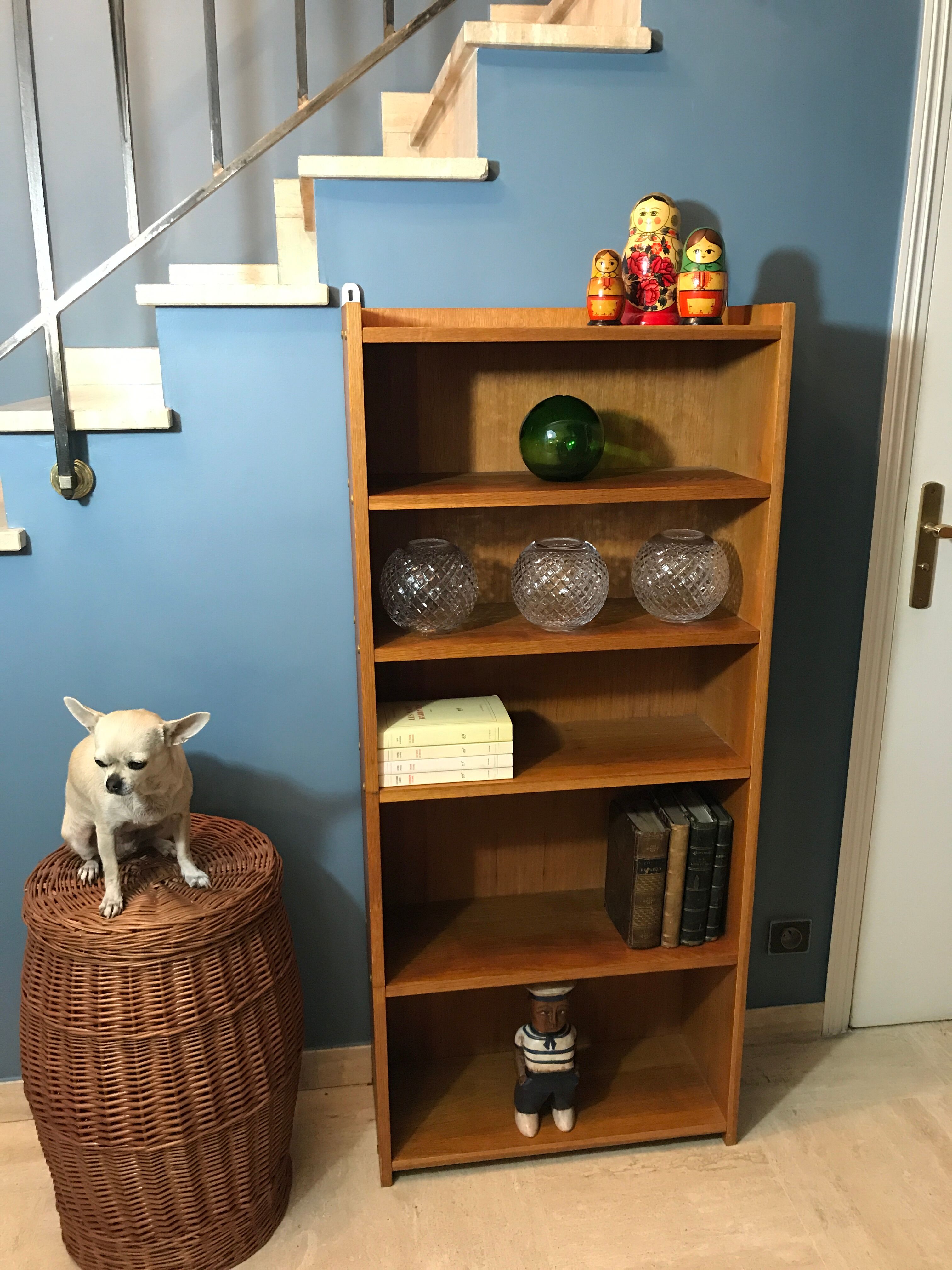 Small vintage library 1960 in honey oak