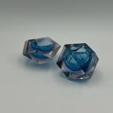 Pair of Artisanal Murano 'Sommerso' Glass Vases, 1960s