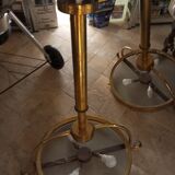 2 gold metal chandeliers