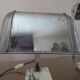 Pair of Art Deco lamps in chrome brass and Carrara marble 30s 40s