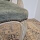 Louis XV style cabriolet armchair in patinated wood and velvet