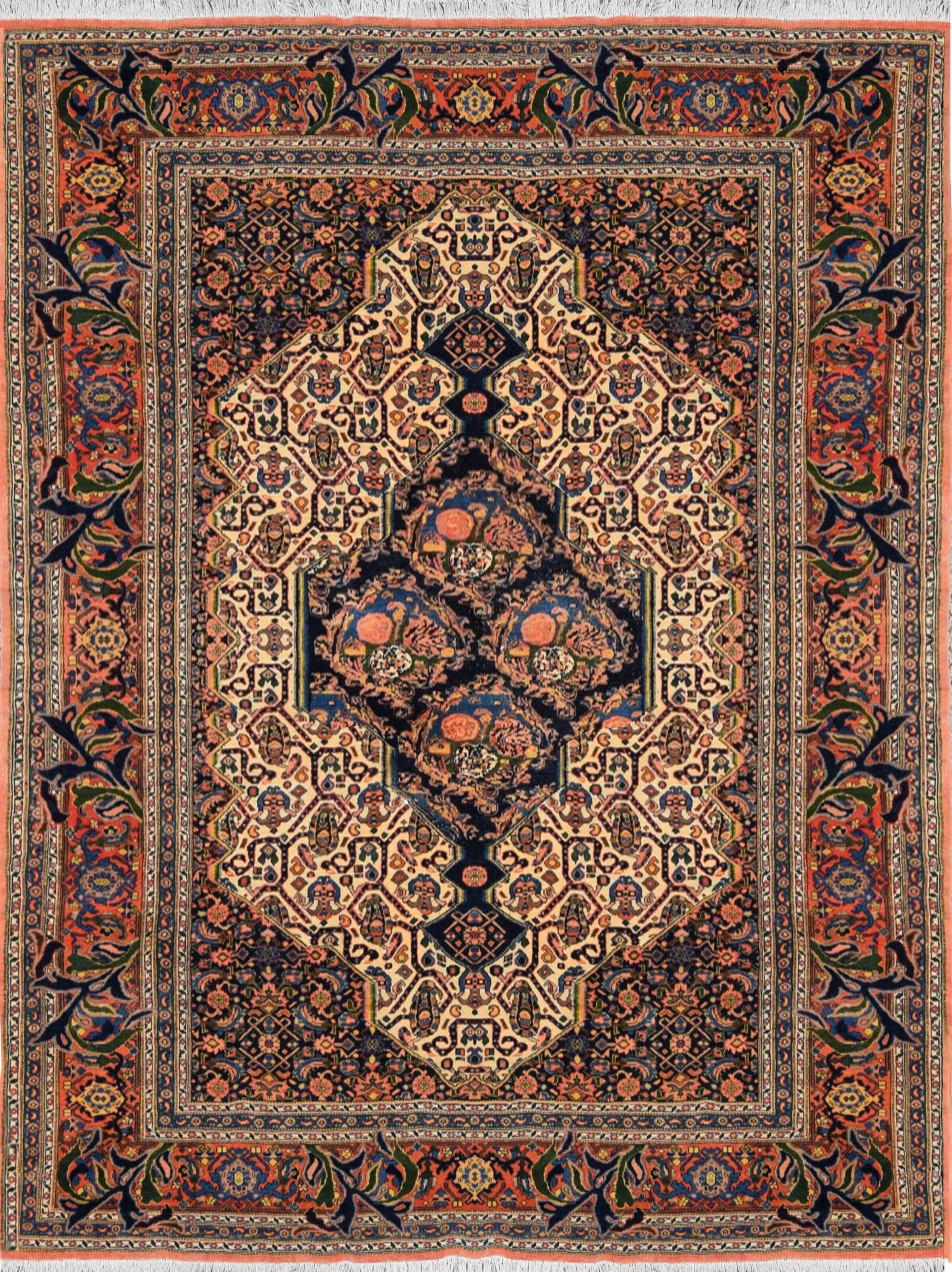 Ancient Oriental Carpet Senneh Iran: 190x290 cm Persian Kurdistan