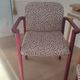 2 fauteuils léopard / bois massif bordeaux
