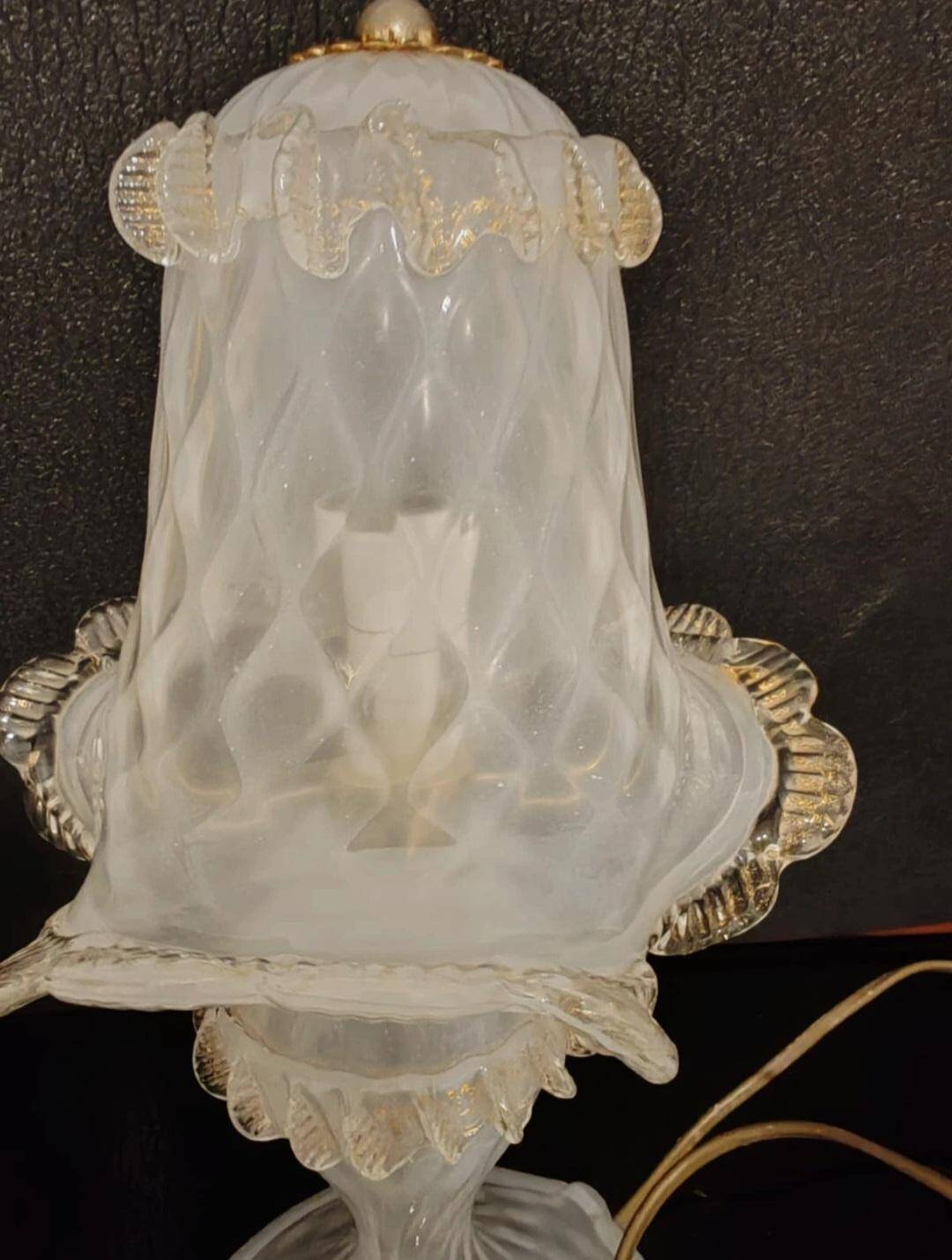 set de lampes en verre murano champignons