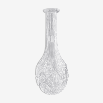 Carafe vase soliflore vintage en verre taillé