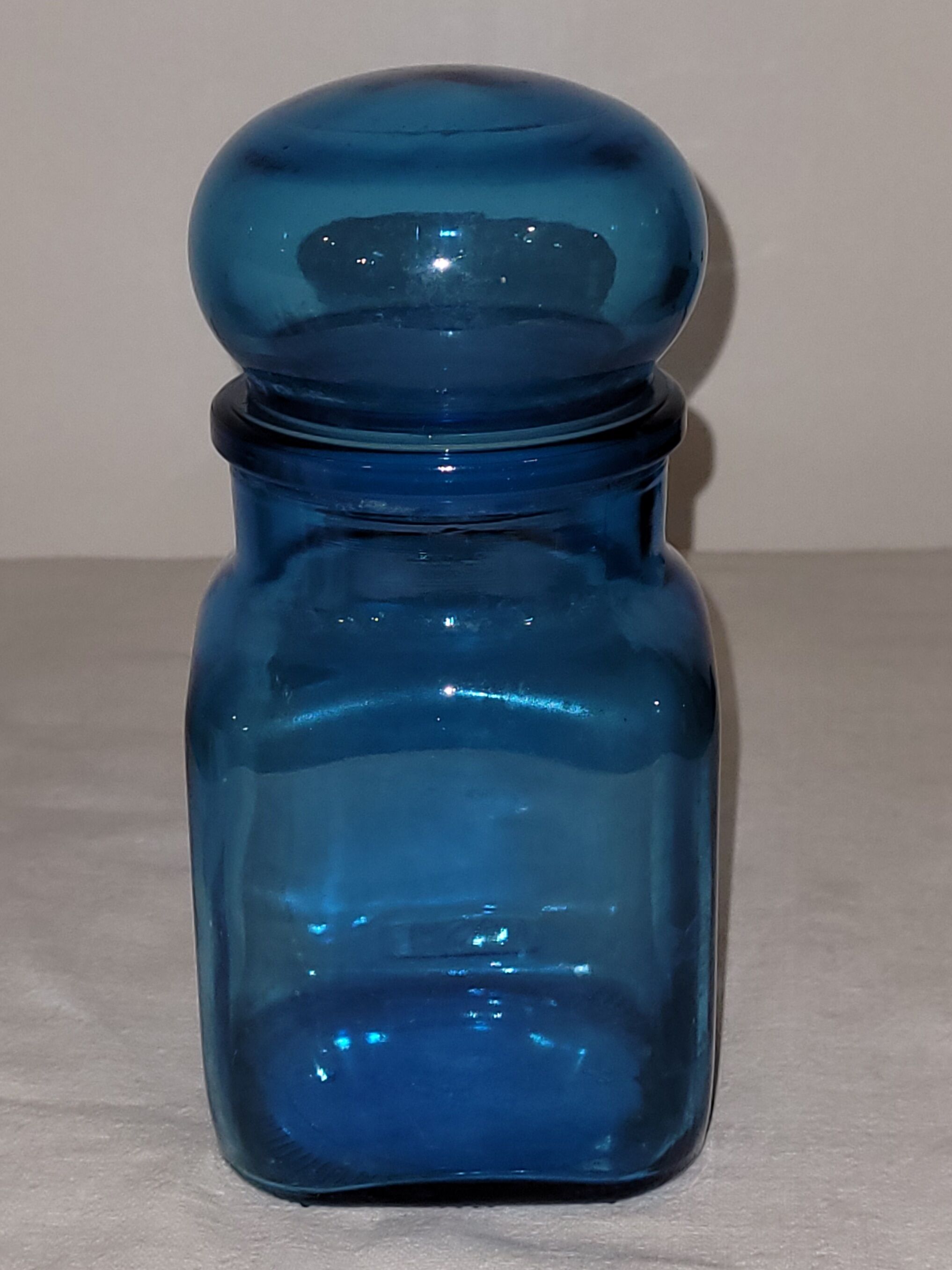 Blue glass jar