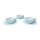 Lot de 3 tasses opaline vert d'eau