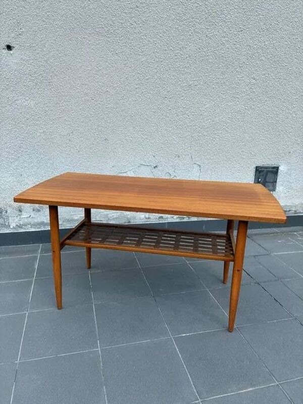 Table basse en teck vintage Alberts Tibro des années 1960   Design suédois d'Albert Larsson