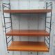 Vintage wall shelf in Ttak veneer and black metal, Nisse Strinning, 60s (2)