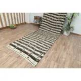 1970s Vintage Turkish Handmade  Beige Brown Kilim Runner Rug 138x460