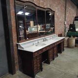 1930s Barber Cabinet | Double Salon Unit with Marble & Mirror