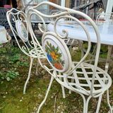 Garden furniture. Wrought iron and ceramic. Italian handcrafted.