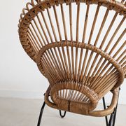 French Rattan Lounge Chair 1960s