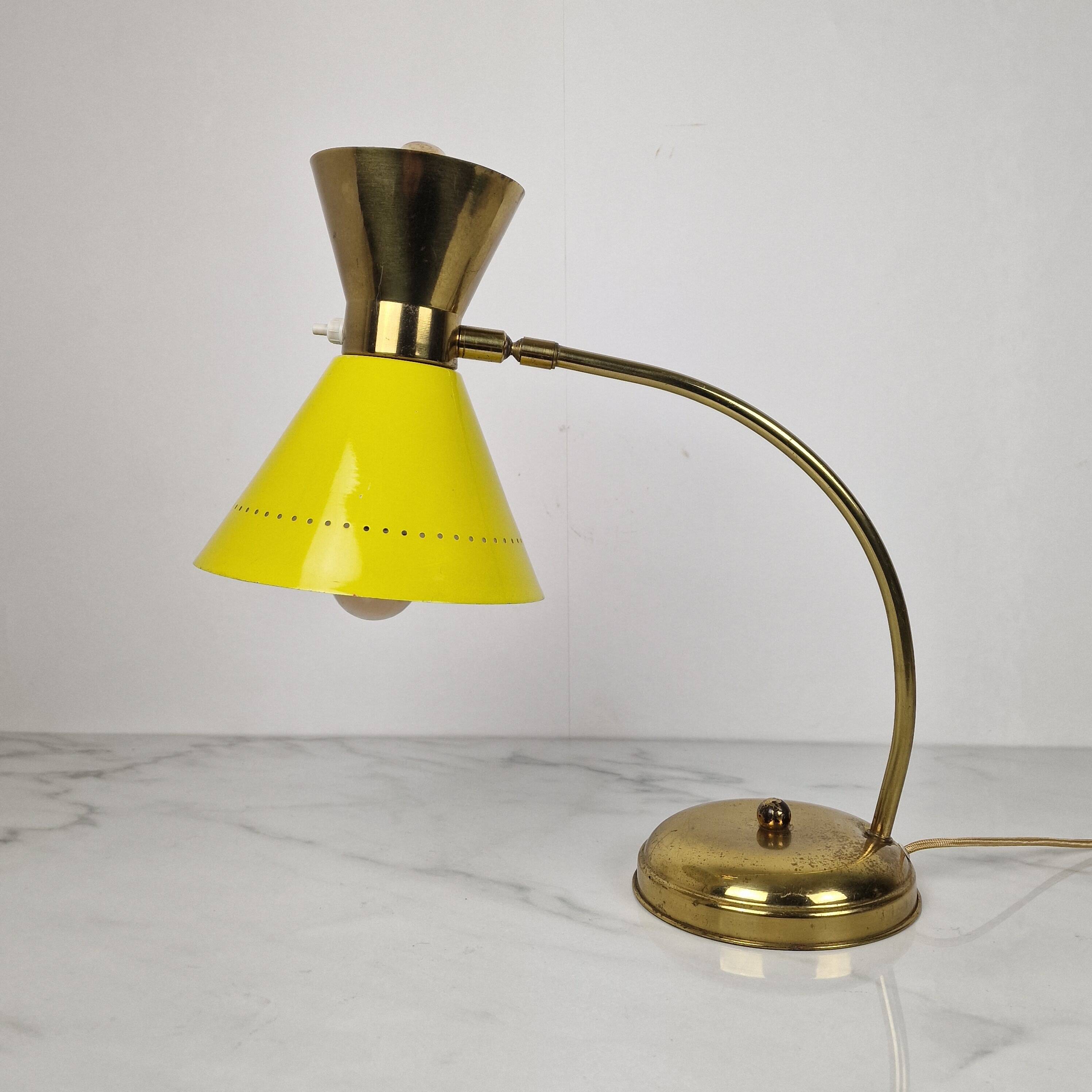 Brass Table Lamp Attributed to Hala Zeist, Netherlands, 1950s