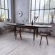 Solid oak farmhouse table with integrated extensions 1950