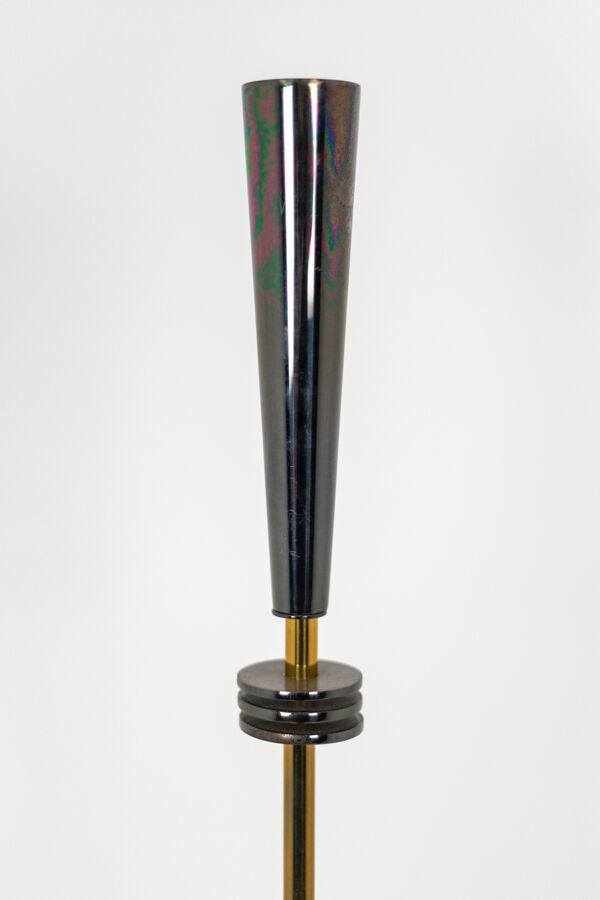 Lampadaire Quasar, Maison Charles en métal doré et irisé XXe siècle