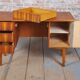 Mid-Century Modern Writing Desk in Mahogany Veneer, Czech, 1950