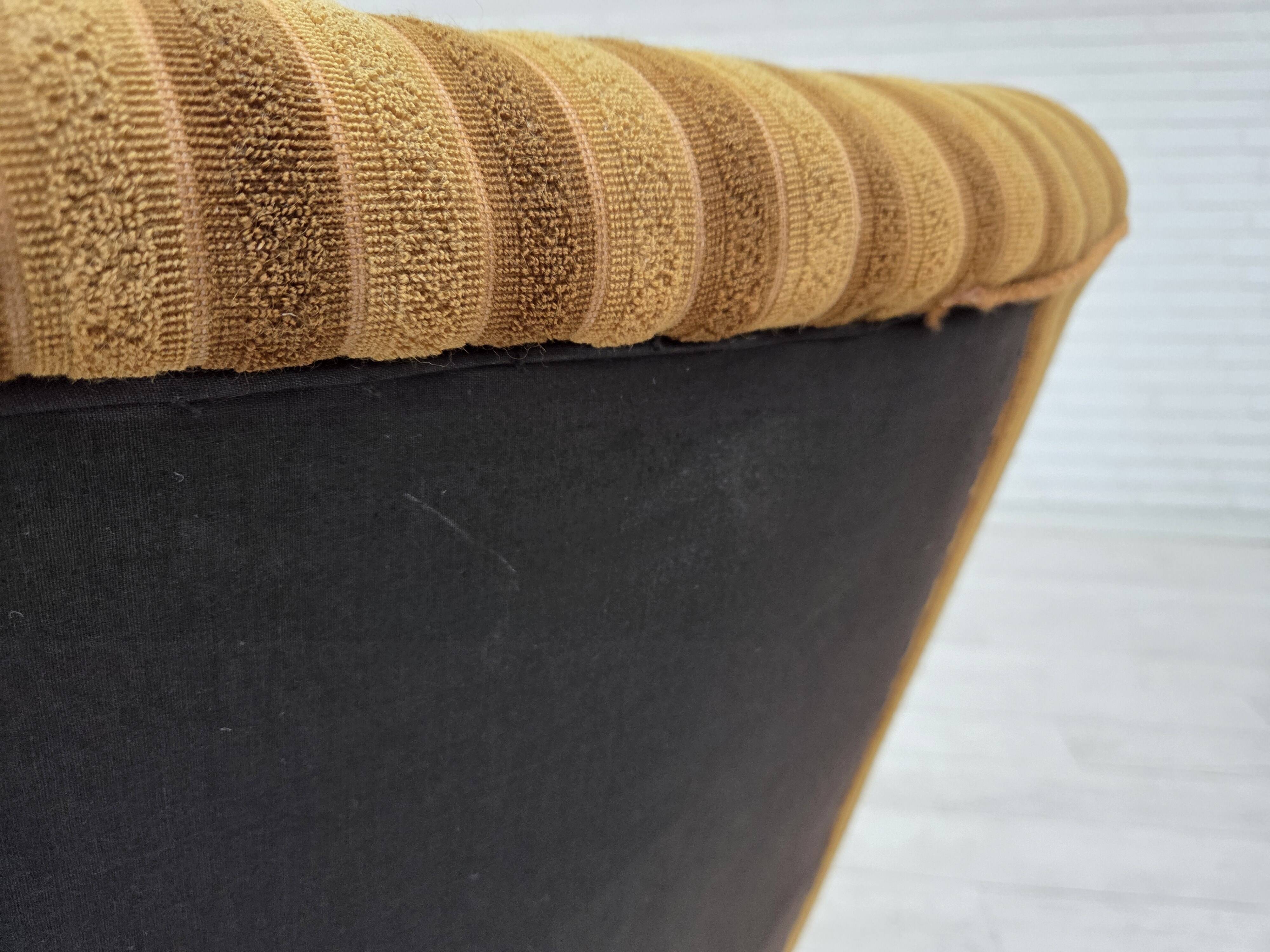 1960s, 3-seater Danish sofa, green furniture wool, original condition.