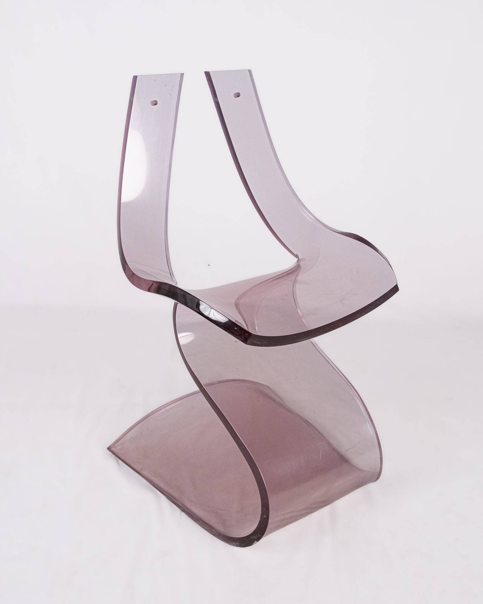 Lavender Lucite chair by Michel Dumas, France, 1970.