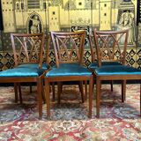 6 cherry wood chairs with openwork backs