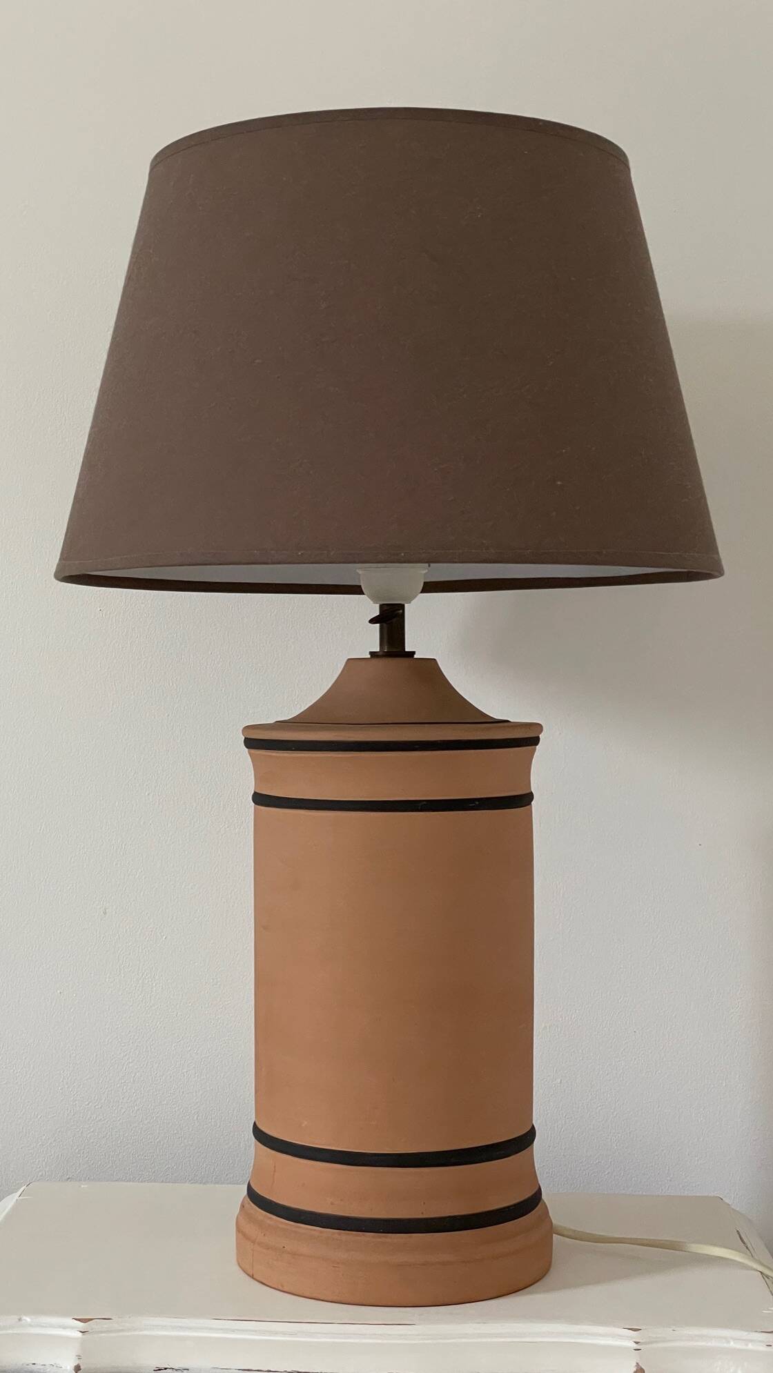 Lampe terracotta façon chanel vintage