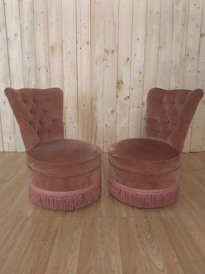 Pair of pale pink chairs