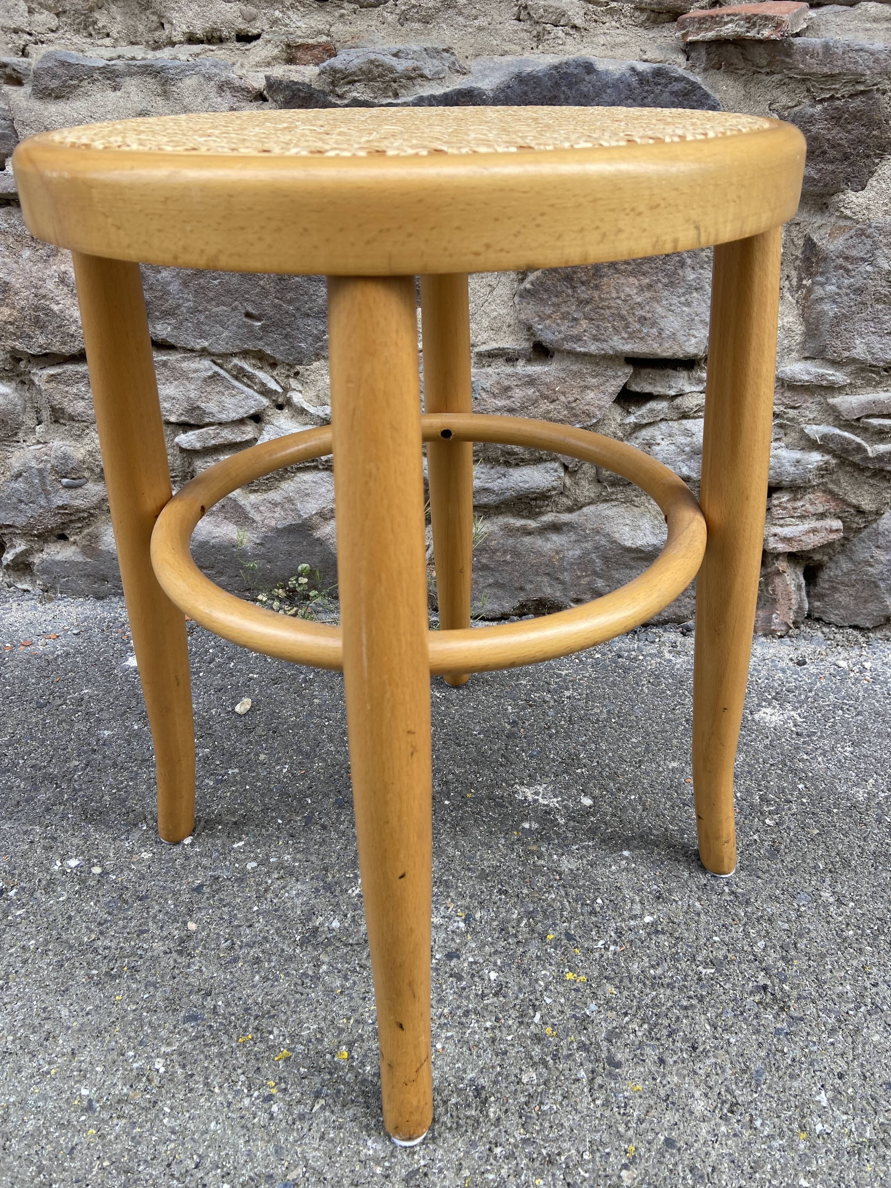 vintage curved wooden stool